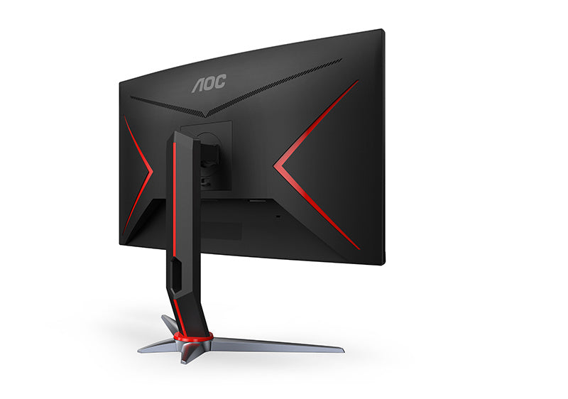 Monitor Aoc Gamer Curvo 23.6 / Negro - Rojo / Panel Va / Hdmi Vga Displayport / Aspecto 16:9 / Tr 1 Ms / Amd Free Sync / 165 Hz / Resolucion 1920 X 1080 / 250 Cd/m2 / 80 Millones A 1 / Vesa 100x100