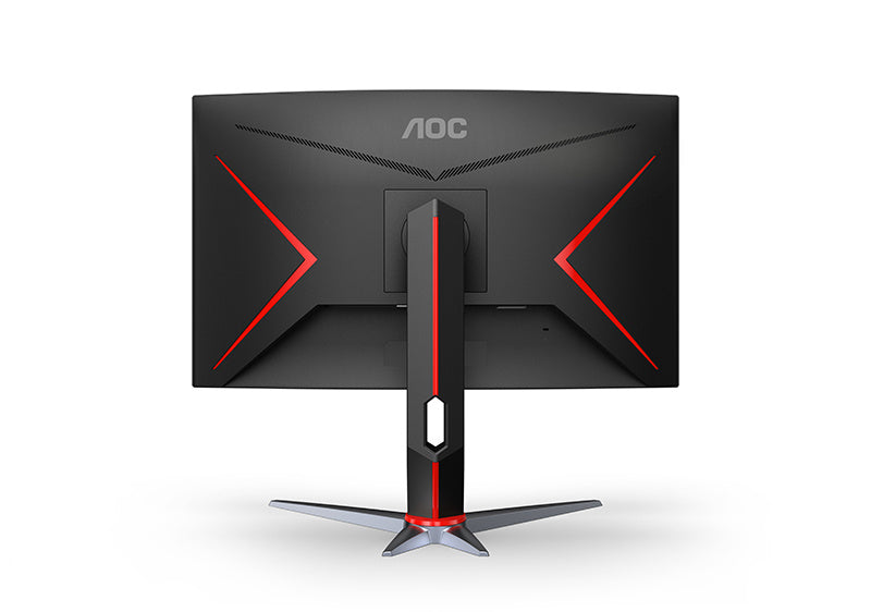 Monitor Aoc Gamer Curvo 23.6 / Negro - Rojo / Panel Va / Hdmi Vga Displayport / Aspecto 16:9 / Tr 1 Ms / Amd Free Sync / 165 Hz / Resolucion 1920 X 1080 / 250 Cd/m2 / 80 Millones A 1 / Vesa 100x100