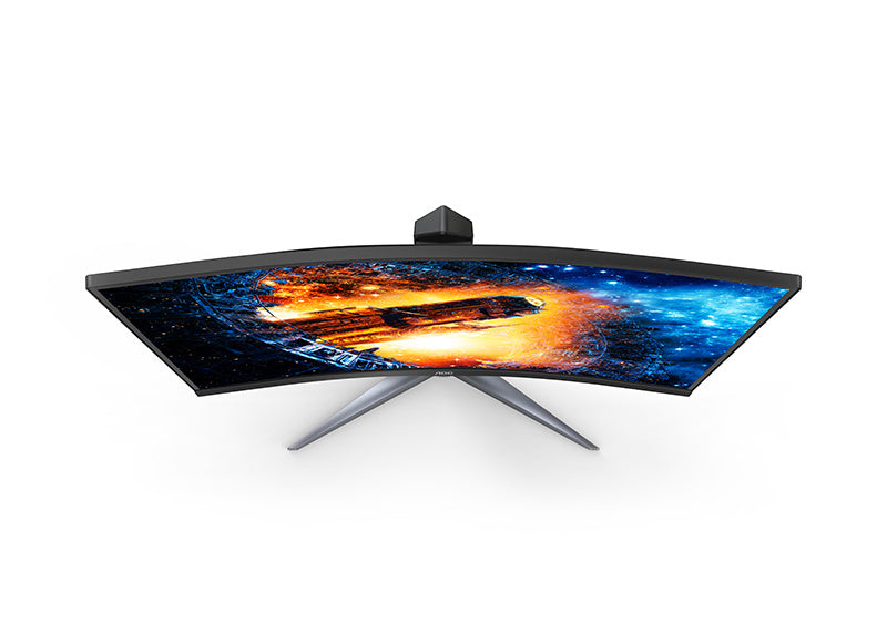Monitor Aoc Gamer Curvo 23.6 / Negro - Rojo / Panel Va / Hdmi Vga Displayport / Aspecto 16:9 / Tr 1 Ms / Amd Free Sync / 165 Hz / Resolucion 1920 X 1080 / 250 Cd/m2 / 80 Millones A 1 / Vesa 100x100