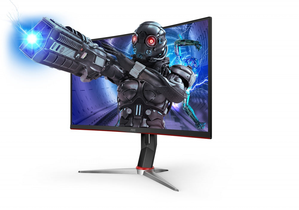 Monitor Gamer Curvo Aoc 27 Panel Va / 165 Hz / Tiempo De Respuesta 1 Ms / Amd Free Sync / Color Negro Y Rojo / 2 Hdmi / Vga / Displayport / Aspecto 16:9 / Resolucion 1920 X 1080 / Brillo 250 Cd/m2