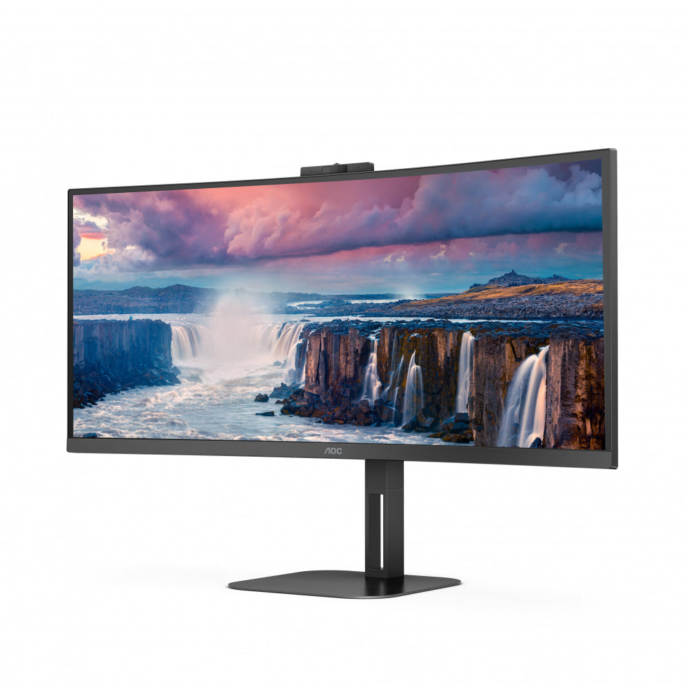 Monitor Curvo Aoc 34 Panel Va / Frecuencia 100hz / T.d.r 4 Ms / Flicker Free / Low Blue Light / Color Negro/ Hdmi / Vga / Displayport / Aspecto 21:9 / Resolucion 3440 X 1440 / Brillo 300 Cd/m2