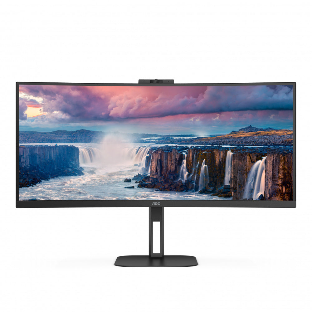 Monitor Curvo Aoc 34 Panel Va / Frecuencia 100hz / T.d.r 4 Ms / Flicker Free / Low Blue Light / Color Negro/ Hdmi / Vga / Displayport / Aspecto 21:9 / Resolucion 3440 X 1440 / Brillo 300 Cd/m2