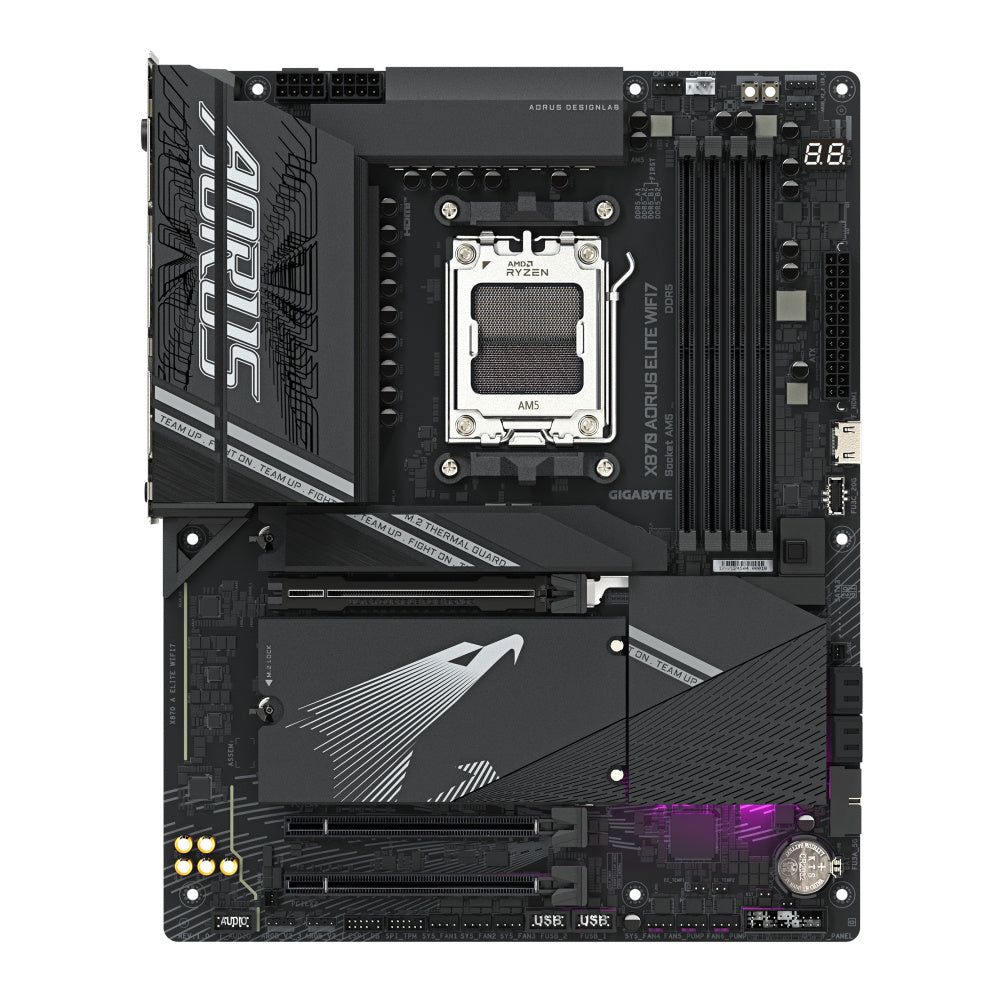 Tarjeta Madre Gigabyte X870 A Elite Wifi7 / Socket Am5 / Ddr5 8200 Mt/s / Wifi 7 / Bt 5.4 / Pcie X16 5.0 / M.2 / Atx / Gamer