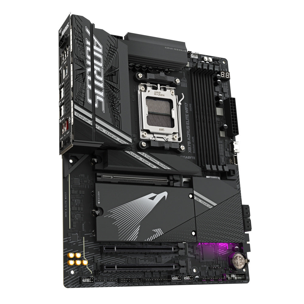 Tarjeta Madre Gigabyte X870 A Elite Wifi7 / Socket Am5 / Ddr5 8200 Mt/s / Wifi 7 / Bt 5.4 / Pcie X16 5.0 / M.2 / Atx / Gamer