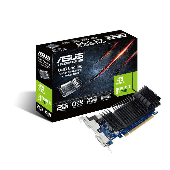 Tarjeta De Video Asus Nvidia Gt730 /pcie X16 2.0 /2gb Gddr5 /hdmi /dvi-d /bajo Perfil /gama Basica