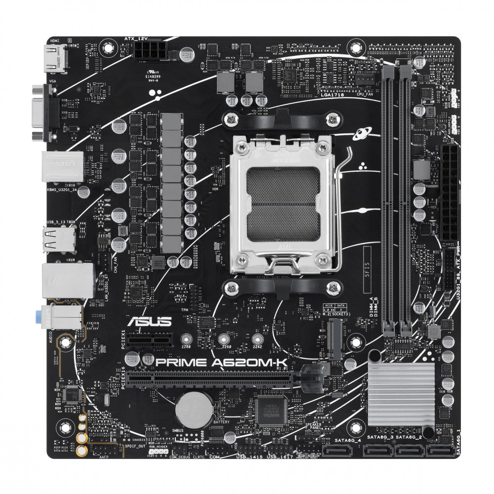 Mb Asus A620 Amd S-am5 9a Gen /2x Ddr5 5200 /hdmi /vga /m.2 /4x Usb 3.2 /micro Atx /gama Basica