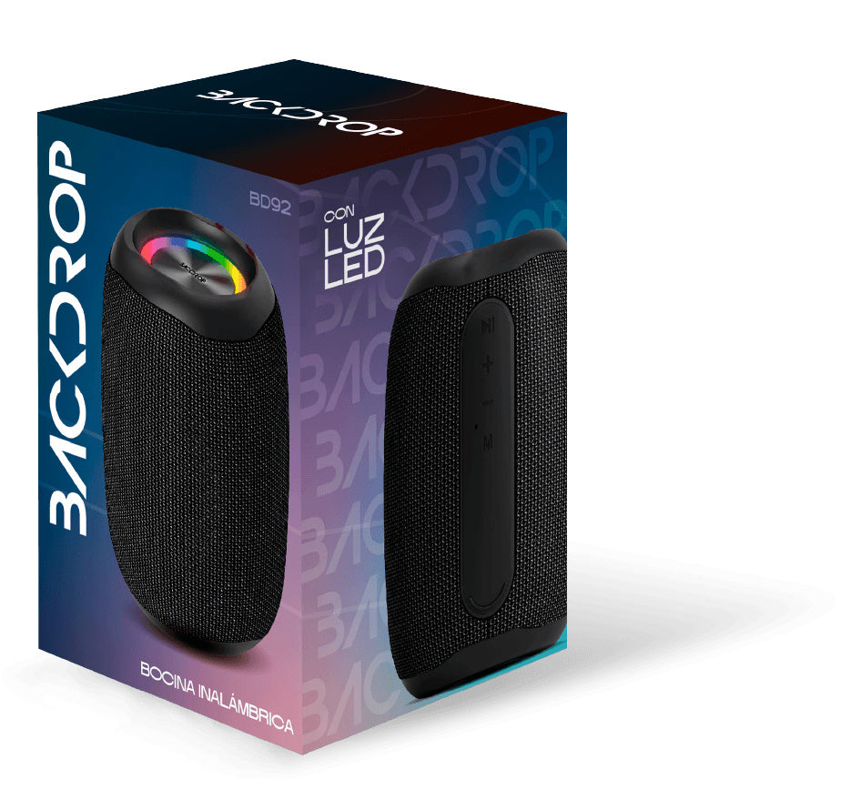 Bocina Bluetooth Backdrop Bd92 Negra / 5w / Aux / Radio Fm/ Micro Sd Card/usb