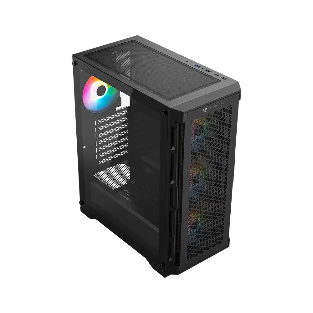 Gabinete Gamer Balam Rush Carbono Twin Mate 5000 / Media Torre / Atx,micro-atx, Mini-atx / 4 Ventiladores Argb / Panel Izq Cristal + Frente Intercambiable Cristal- Mesh / Negro / Br-938839