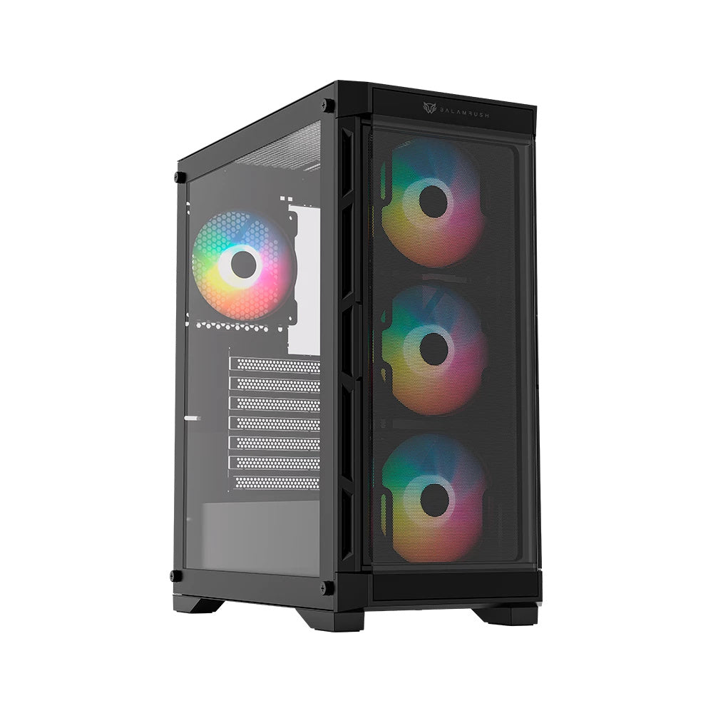 Gabinete Gamer Balam Rush Carbono Twin Mate 5000 / Media Torre / Atx,micro-atx, Mini-atx / 4 Ventiladores Argb / Panel Izq Cristal + Frente Intercambiable Cristal- Mesh / Negro / Br-938839
