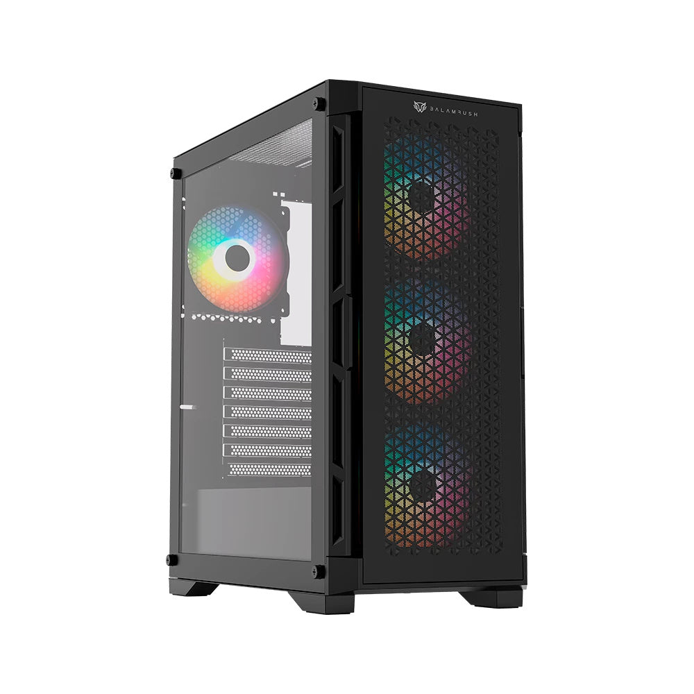 Gabinete Gamer Balam Rush Carbono Twin Mate 5000 / Media Torre / Atx,micro-atx, Mini-atx / 4 Ventiladores Argb / Panel Izq Cristal + Frente Intercambiable Cristal- Mesh / Negro / Br-938839