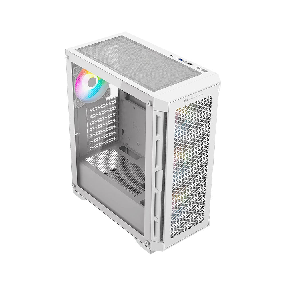 Gabinete Gamer Balam Rush Carbono Twin Mate 5000 / Media Torre / Atx,micro-atx, Mini-atx / 4 Ventiladores Argb / Panel Izq Cristal + Frente Intercambiable Cristal- Mesh / Blanco / Br-938846