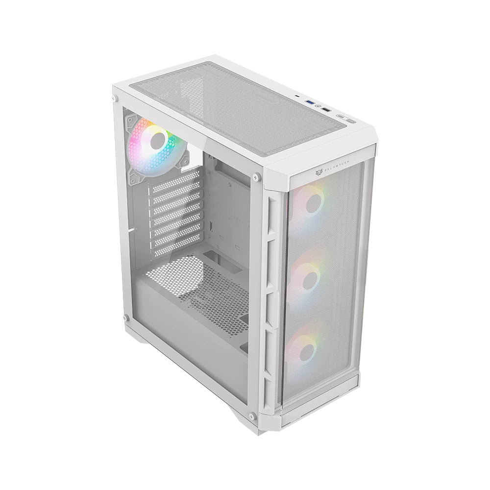 Gabinete Gamer Balam Rush Carbono Twin Mate 5000 / Media Torre / Atx,micro-atx, Mini-atx / 4 Ventiladores Argb / Panel Izq Cristal + Frente Intercambiable Cristal- Mesh / Blanco / Br-938846