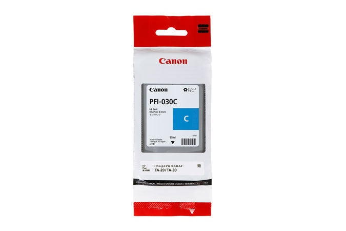Tanque De Tinta Canon Pfi-030 C Cyan,compatible: Ta-20,ta-30,capacidad 55 Ml