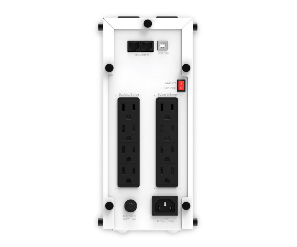 No Break Cdp Gsmart1516 1500va/900w Ups Smart, Avr 16 Salidas, Puerto De Carga Usb 8 Usb-a Y 2 Usb-c, Luz Rgb, Lcd, 120 Vac