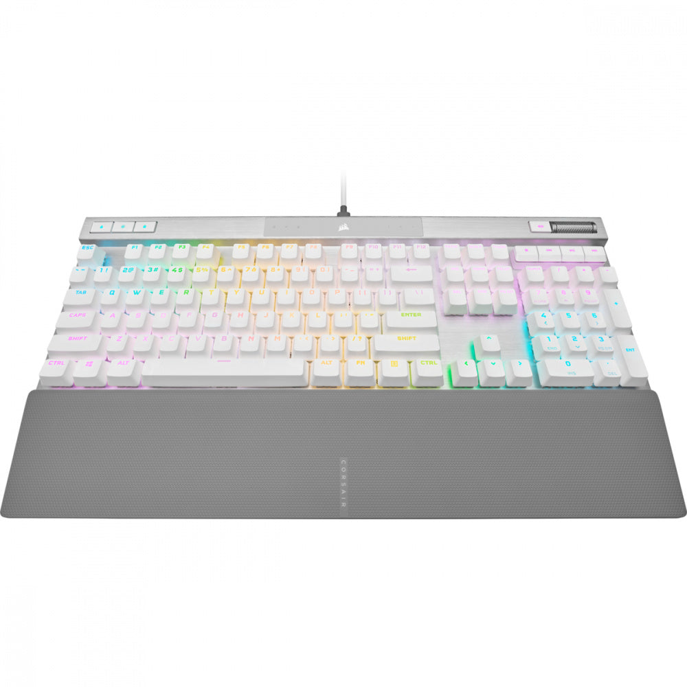 Teclado Corsair K70 Rgb Pro/ Óptico-mecÁnico/ Led Rgb Retroiluminado /corsair Opx/blanco/ Teclas Pbt Blancas/ (ch-910951a-na)