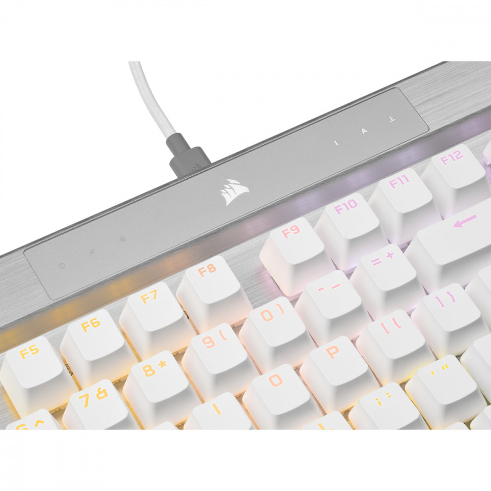 Teclado Corsair K70 Rgb Pro/ Óptico-mecÁnico/ Led Rgb Retroiluminado /corsair Opx/blanco/ Teclas Pbt Blancas/ (ch-910951a-na)