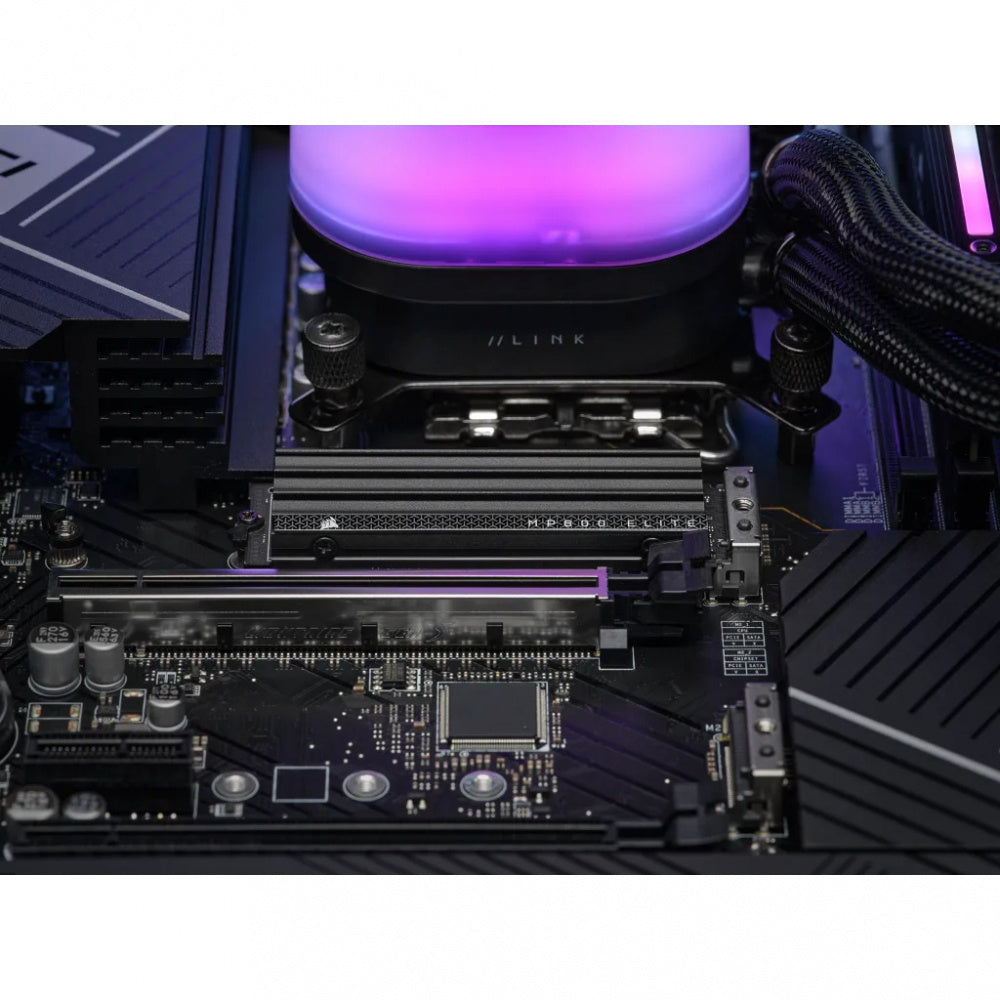 Unidad De Estado Solido Interno Corsair Mp600 Elite 2tb M.2 2280 Nvme Pcie Gen 4x4 Lectura 7000mb/s Escrit 6500mb/s Disipador (cssd-f2000gbmp600ehs)