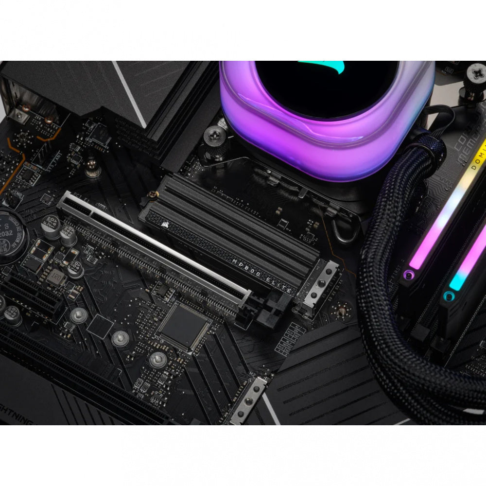 Unidad De Estado Solido Interno Corsair Mp600 Elite 2tb M.2 2280 Nvme Pcie Gen 4x4 Lectura 7000mb/s Escrit 6500mb/s Disipador (cssd-f2000gbmp600ehs)