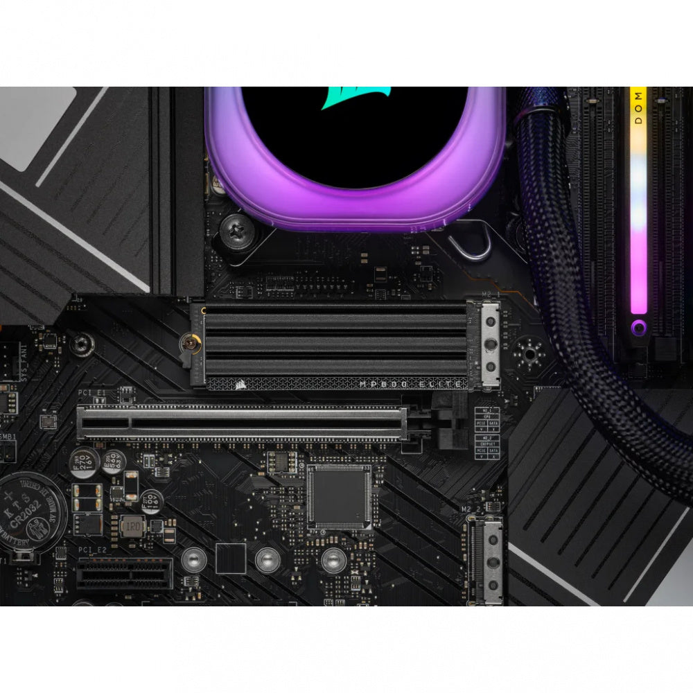 Unidad De Estado Solido Interno Corsair Mp600 Elite 2tb M.2 2280 Nvme Pcie Gen 4x4 Lectura 7000mb/s Escrit 6500mb/s Disipador (cssd-f2000gbmp600ehs)