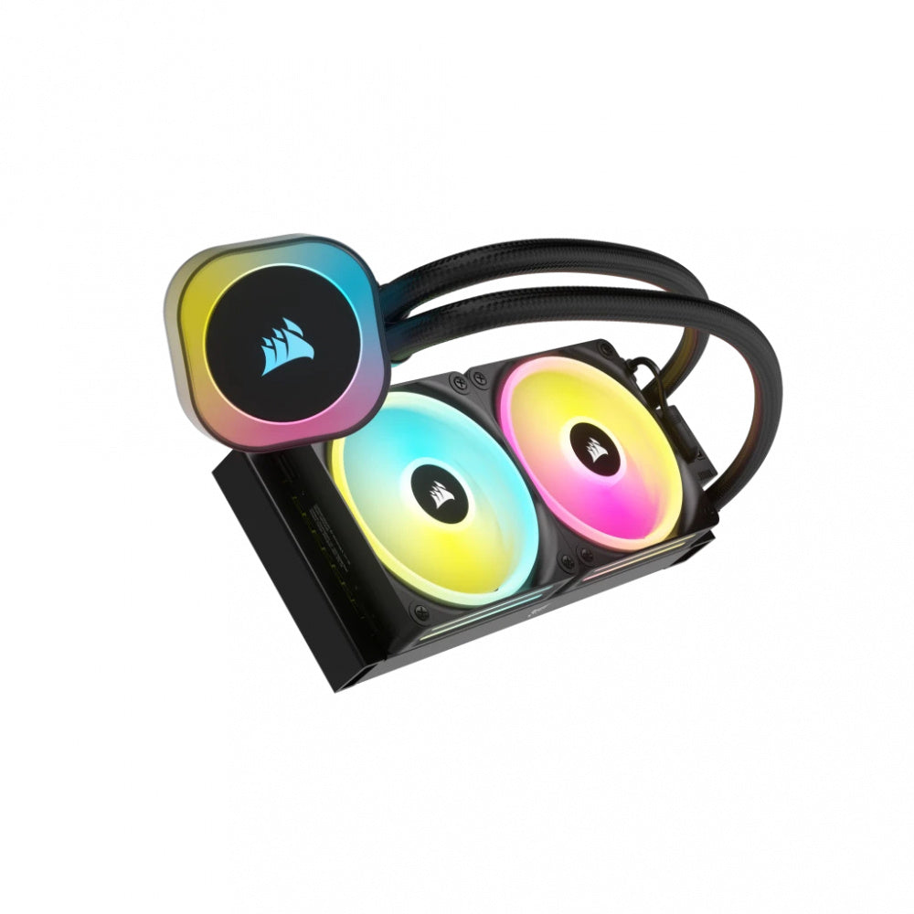 Disipador Con Enfriamiento Liquido Corsair Icue Link H100i/ 240 Mm/ S-1700 1200/ Am5 Am4/ Rgb Negro