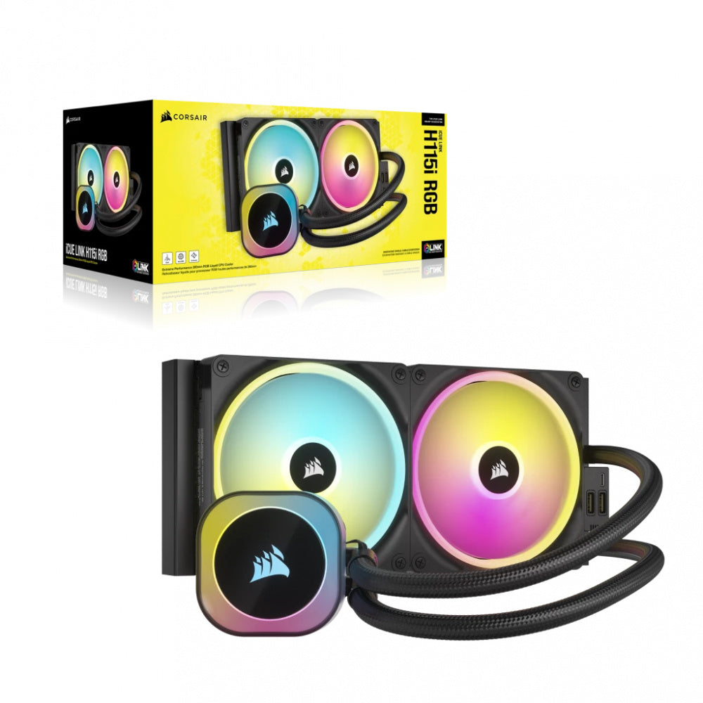 Disipador Con Enfriamiento Liquido Corsair Icue Link H115i / 280 Mm/ S-1700 1200/ Am5 Am4/ Rgb