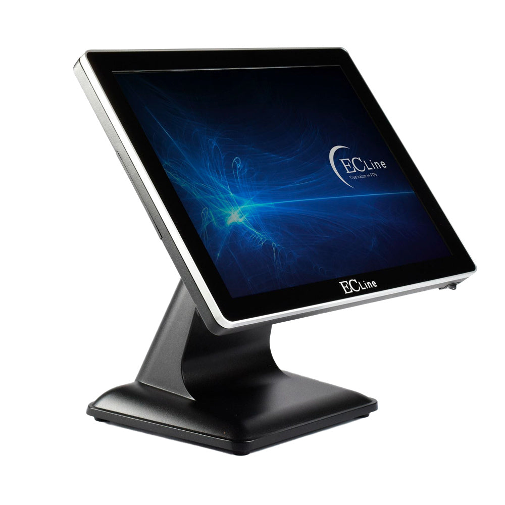 Terminal Punto De Venta Ec Line Ec-vp-1100-256-win, Aio Touch, Negro, 15 Pulgadas, Win 10 Oit Enterprise, Celeron J6412, Ram 8 Gb, 256 Gb Ssd, 4 Usb, Ethernet, Serial, Rj11