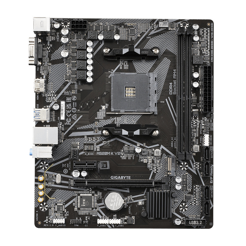 Mb Gigabyte A520 Amd S-am4 3a Gen/2xddr4 3200/hdmi/dvi/vga/4xusb 3.2/m.2/micro Atx/gama Basica