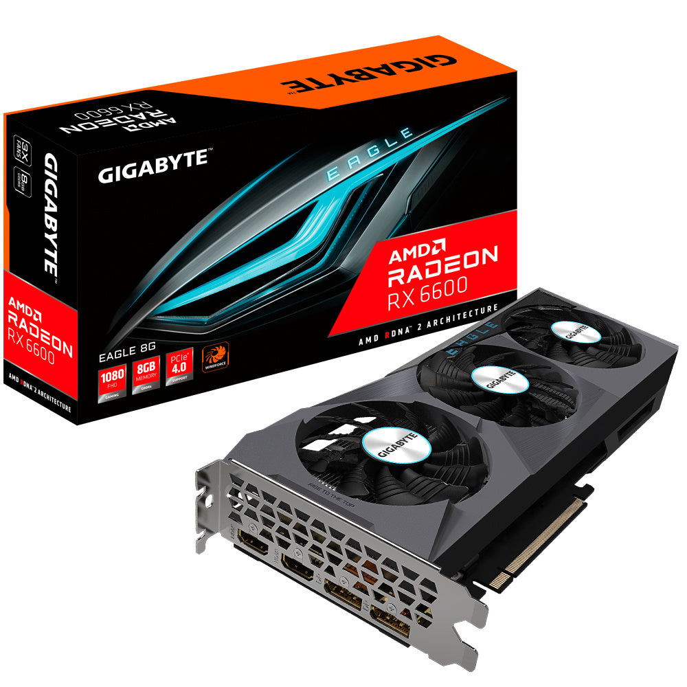 Tarjeta De Video Gigabyte Amd Radeon Rx 6600 Gaming Oc 8g Pcie 4.0 8 Gb/gddr6x/256 Bit/gama Alta
