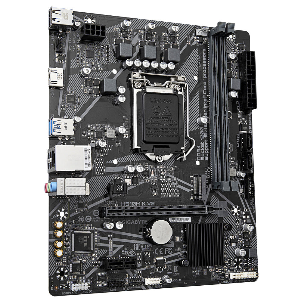 Mb Gigabyte H510m K V2 Intel S-1200 11a Gen/2xddr4 3200mhz/pcie 3.0/hdmi/4xusb 3.1/m.2/micro Atx/gama Basica