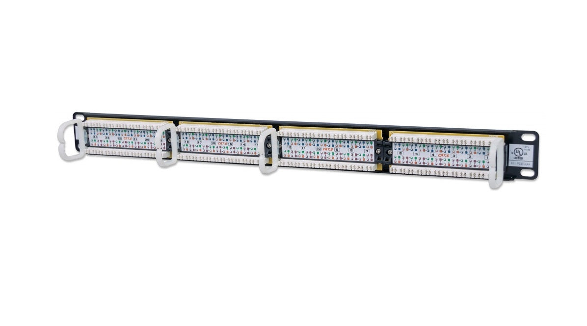 Panel De Parcheo Intellinet,520959, Cat6 Utp 24 Puertos Rj45 Montaje Rack 19 1u