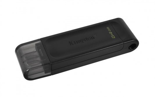 Memoria Flash Usb Kingston Data Traveler 70 64gb Gen 1 3.2 Tipo C Negro (dt70/64gb)