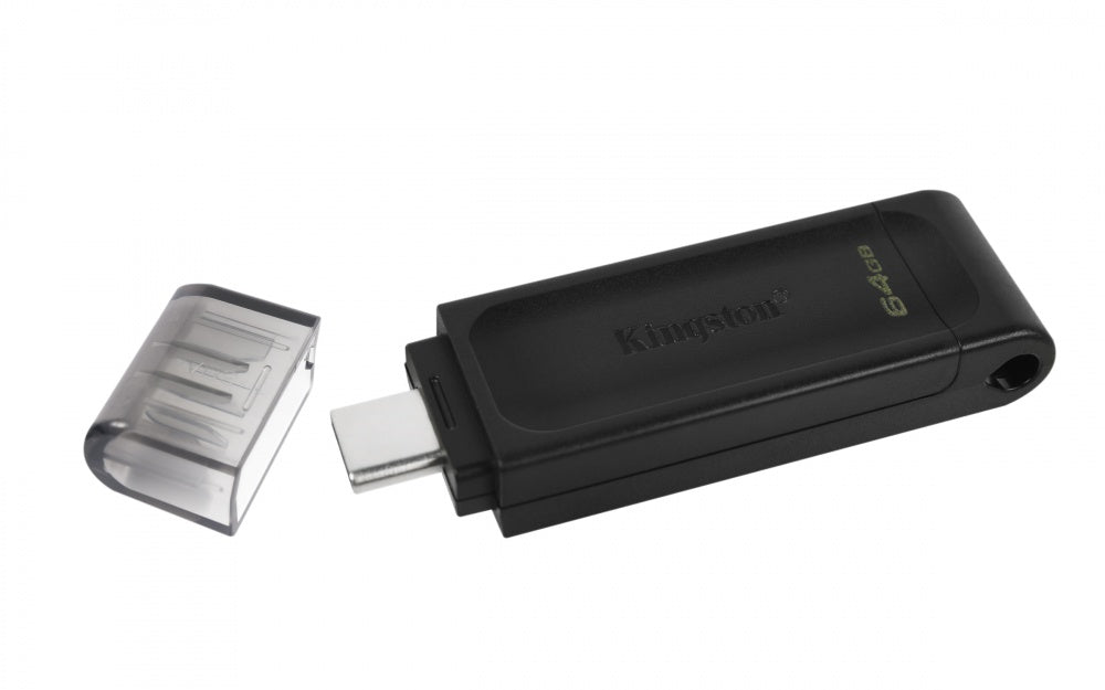 Memoria Flash Usb Kingston Data Traveler 70 64gb Gen 1 3.2 Tipo C Negro (dt70/64gb)