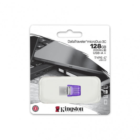 Memoria Flash Usb Kingston Data Traveler Microduo 128gb 3c Type A-c (dtduo3cg3/128gb)