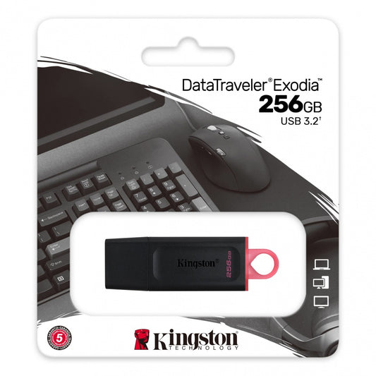 Memoria Flash Usb Kingston Data Traveler Exodia 256gb Gen 1 3.2 Tipo A Negro (dtx/256gb)