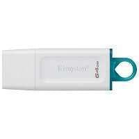 Memoria Flash Usb Kingston Data Traveler Exodia 64gb Gen 1 3.2 Tipo A Blanco C/anillo Azul Kc-u2g64-5r