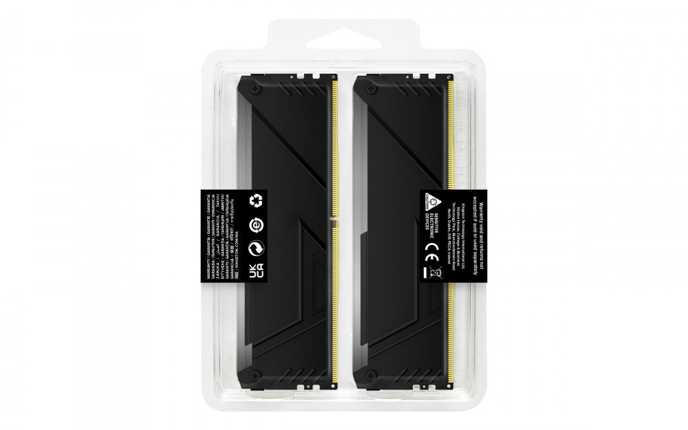 Memoria Ram Kingston Dimm Ddr4 16gb 2x8gb 3200mt/s Fury Beast Black Rgb Xmp Cl16 288pin 1.35v C/disipador De Calor
