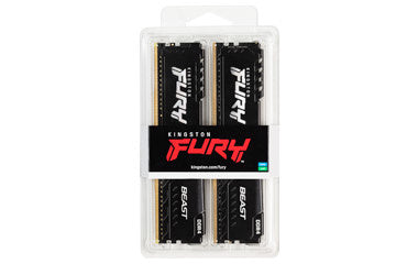 Memoria Ram Kingston Dimm Ddr4 16gb 2x8gb 3200mt/s Fury Beast Black Xmp Cl16 288pin 1.35v C/disipador De Calor