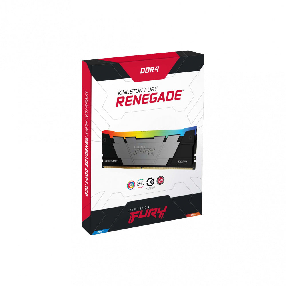 Memoria Ram Kingston Dimm Ddr4 16gb 3200mt/s Fury Renegade Black Xmp Rgb Cl16 288pin 1.35v C/disipador De Calor P/pc/gamer/alto Rendimiento Kf432c16rb12a/16