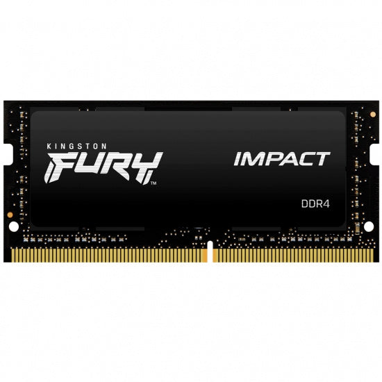 Memoria Ram Kingston Sodimm Ddr4 16gb 3200mt/s Fury Impact Black Cl20 260pin 1.2v C/difusor De Calor P/laptop Kf432s20ib/16