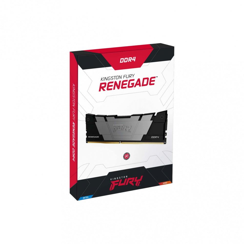 Memoria Ram Kingston Dimm Ddr4 8gb 4000mt/s Fury Renegade Black Xmp Cl19 288pin 1.35v C/disipador De Calor P/pc/gamer/alto Rendimiento Kf440c19rb2/8