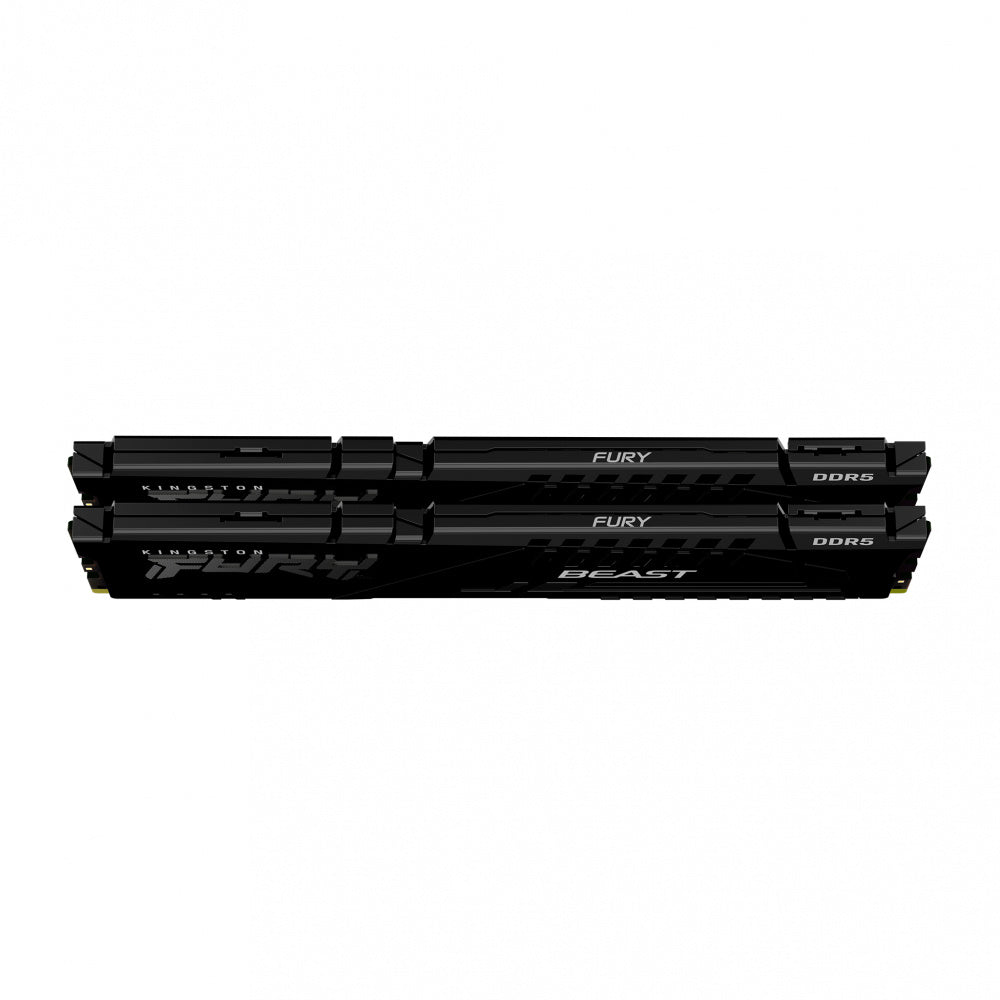 Memoria Ram Kingston Dimm Ddr5 32gb 2x16gb 5200mt/s Fury Beast Black Cl40 288pin 1.25v C/disipador De Calor P/pc/gamer/alto Rendimiento Kit 2 Kf552c40bbk2-32