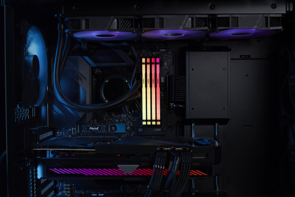 Memoria Ram Kingston Dimm Ddr5 16gb 6000mt/s Fury Beast White Expo Rgb Cl30 288pin 1.4v C/disipador De Calor