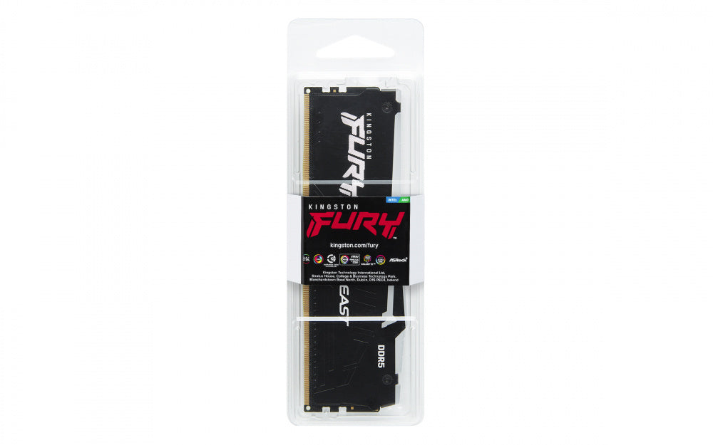 Memoria Ram Kingston Dimm Ddr5 16gb 6000mt/s Fury Beast White Expo Rgb Cl30 288pin 1.4v C/disipador De Calor