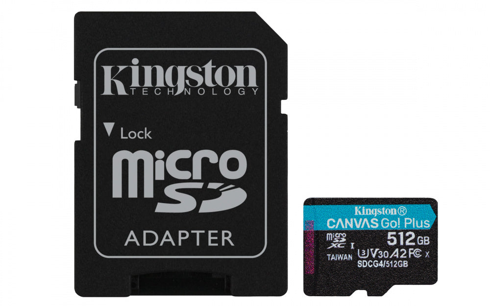 Memoria Flash Micro Sd Kingston Sdxc Canvas Go Plus 512gb 200mb/s Uhs-i U3 V30 C/adaptador (sdcg4/512gb)