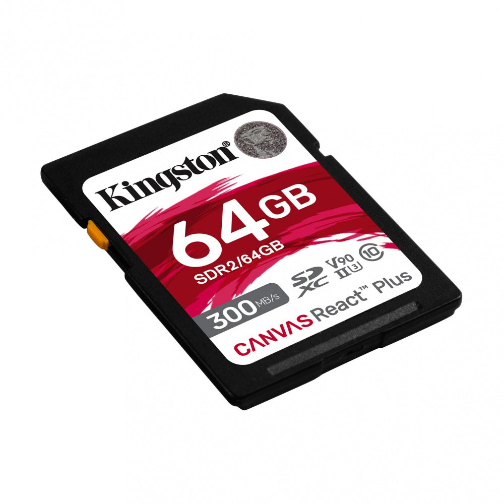 Memoria Flash Sd Kingston Sdxc Canvas React Plus 64gb 300r/260w Uhs-ii U3 V90 (sdr/64gb)
