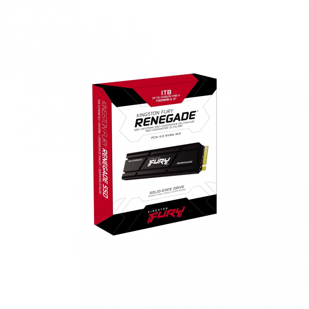 Unidad De Estado Solido Kingston Fury Renegade 1tb Nvme Pcle 4.0 Gen4x4 Lect.7300/escrit.6000mb/s Disipador Pc/laptopsfyrsk/1000g