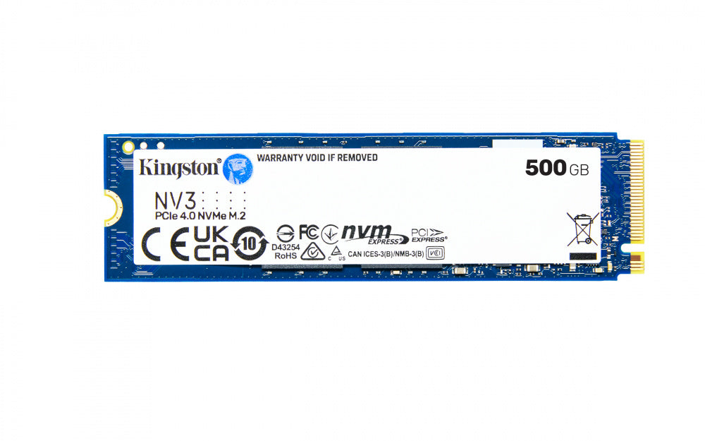 Unidad De Estado Solido Kingston Interno Snv3s Nv3 500gb M.2 2280 Nvme Pcie Gen 4x4 Lect.5000/escrit.3000 Mb/s Pc/laptop/mini Pc Snv3s/500g