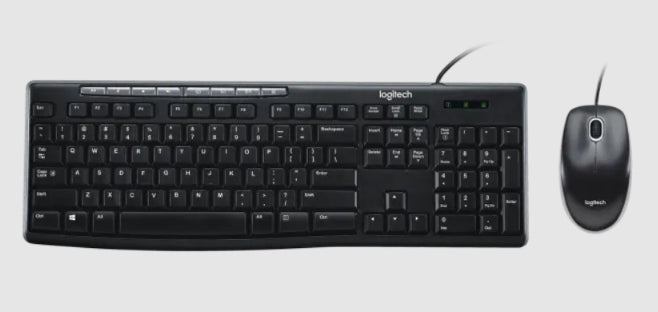 Teclado/mouse Logitech Mk200 Negro Alambricos Multimedia/optico Usb Pc