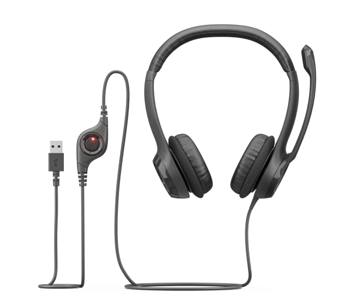 Audifonos Diadema Logitech H390 Supresion De Ruido Control De Volumen Usb Negro