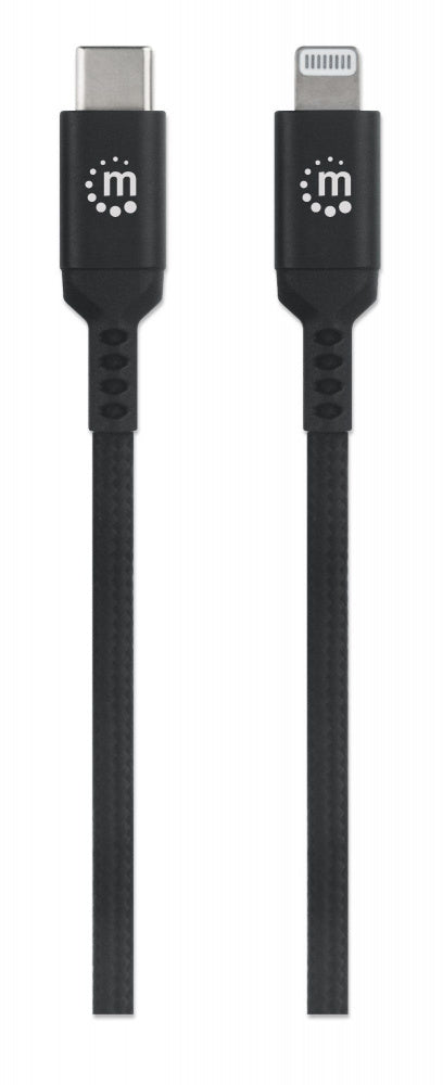 Cable Lightning,manhattan,394192, A Usb-c 0.5m, Negro